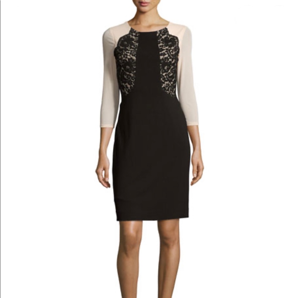 NWT Tahari Peggy Lace Black dress size 12